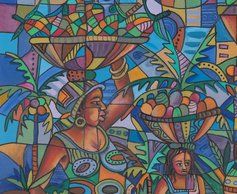 Original Cubism Landscape Painting by Angu Walters