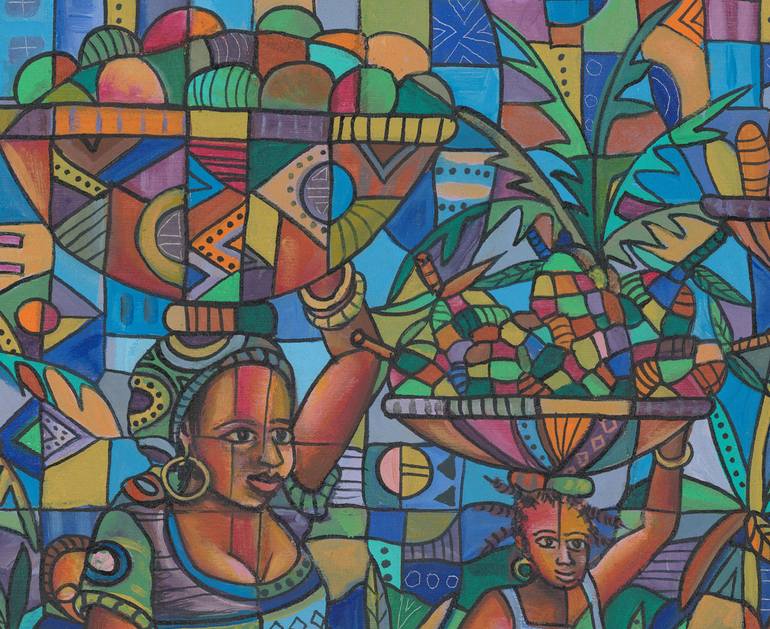 Original Cubism Landscape Painting by Angu Walters