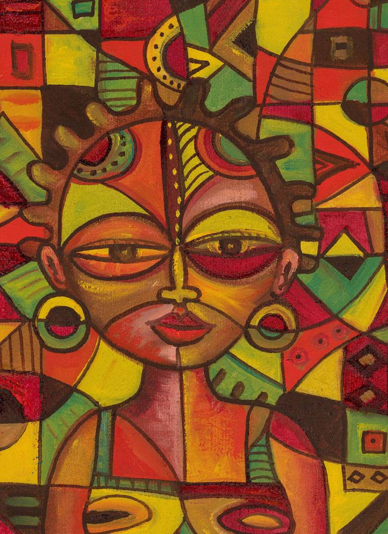 Original Cubism Love Painting by Angu Walters