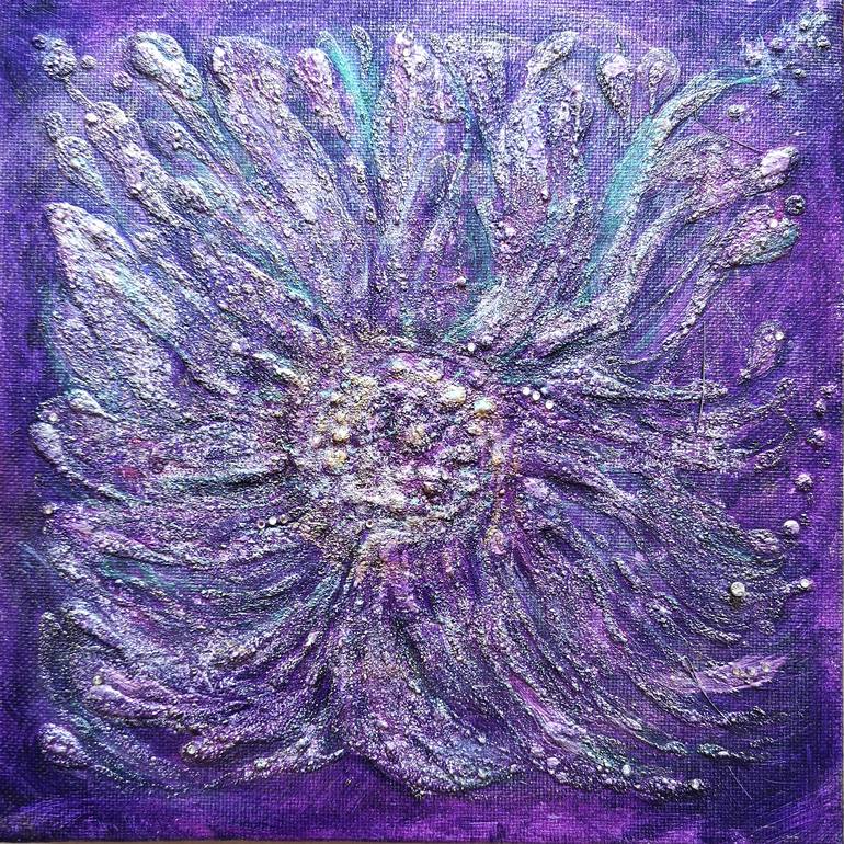 Original Abstract Floral Mixed Media by Judit Nagy L