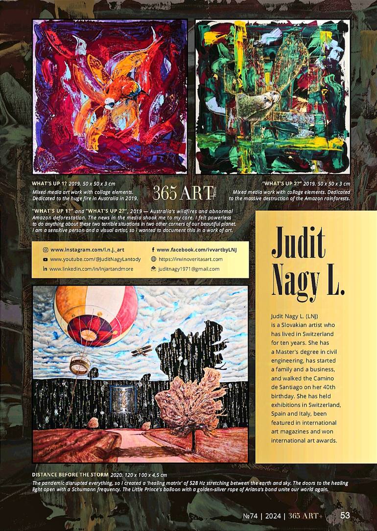 Original Abstract Expressionism Abstract Collage by Judit Nagy L