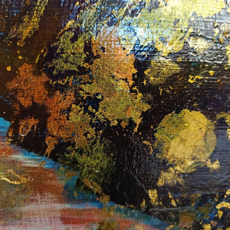 Original Abstract Light Mixed Media by Judit Nagy L