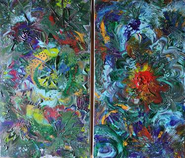 Original Abstract Garden Paintings by Judit Nagy L