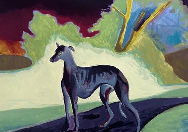 Original Expressionism Dogs Paintings by Ângelo E