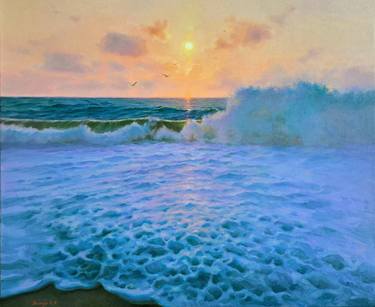 Print of Impressionism Seascape Paintings by Kseniia Yarovaya