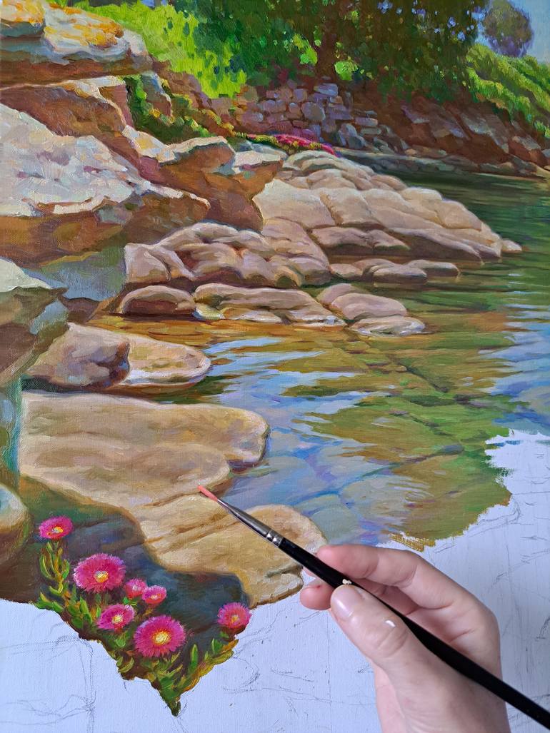 Original Impressionism Seascape Painting by Ksenia Yarovaya 