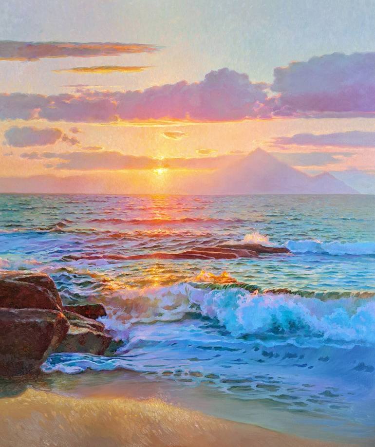 Print of Impressionism Seascape Paintings by Ksenia Yarovaya 