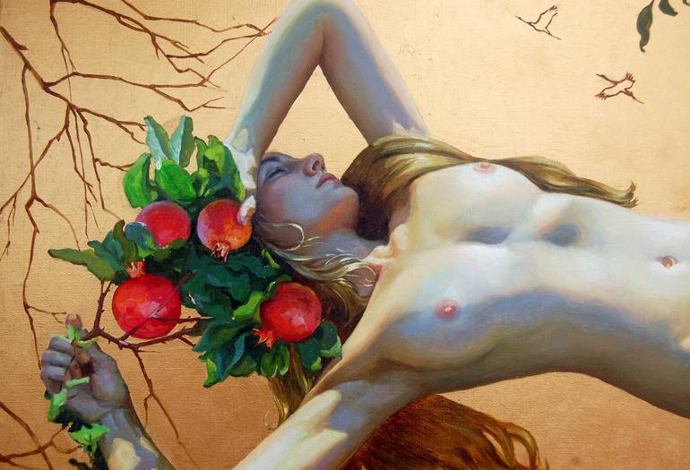 Original Figurative Nude Painting by Kseniia Yarovaya