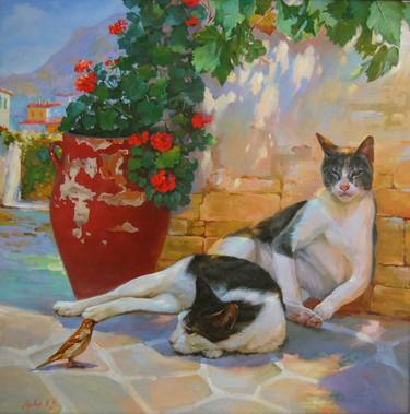 Print of Cats Paintings by Kseniia Yarovaya