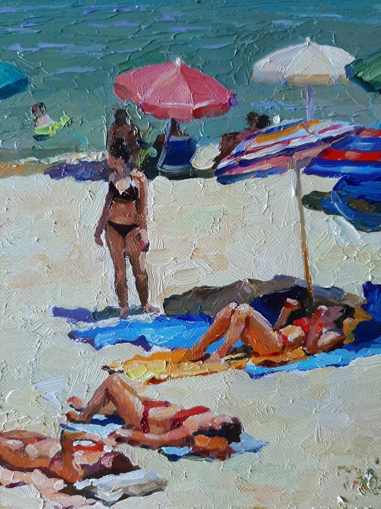 Original Expressionism Beach Painting by Ksenia Yarovaya 