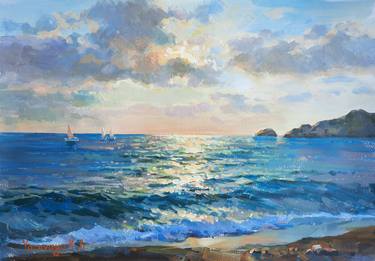 Print of Seascape Paintings by Kseniia Yarovaya