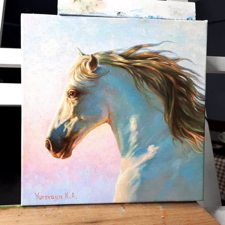 Original Realism Horse Painting by Kseniia Yarovaya
