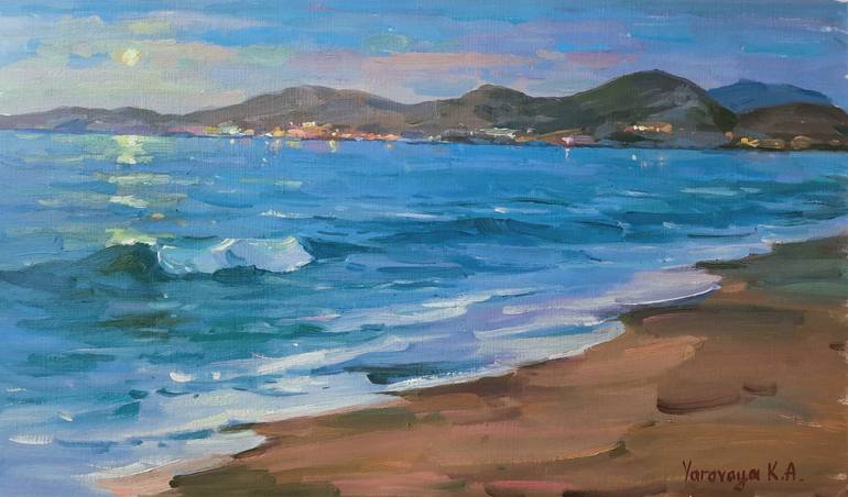 ETERNITY IN THE MOMENT. SYKIA BEACH. Painting by Kseniia Yarovaya