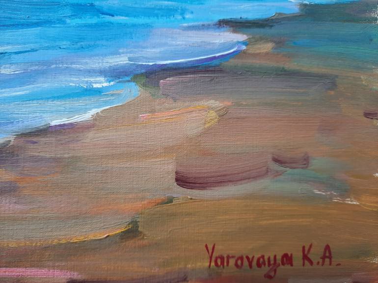 Original Expressionism Beach Painting by Ksenia Yarovaya 