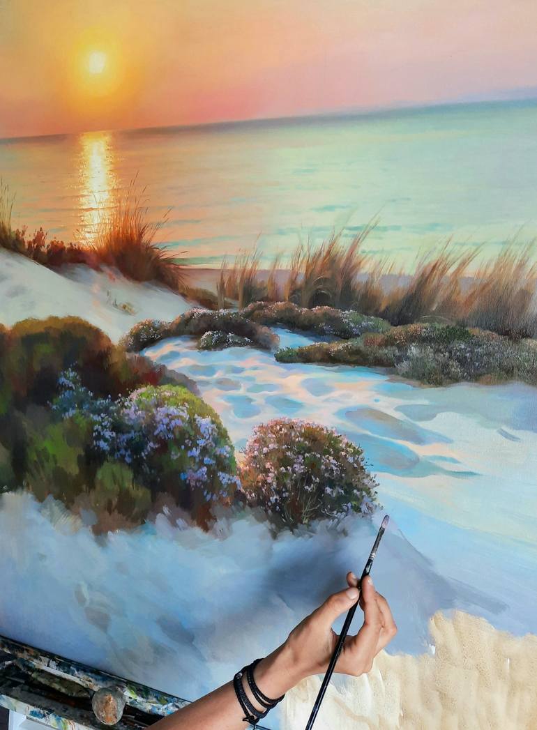 Original Fine Art Beach Painting by Kseniia Yarovaya