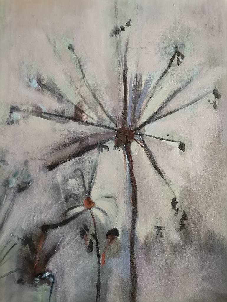 Original Abstract Botanic Painting by Mariam Dolidze