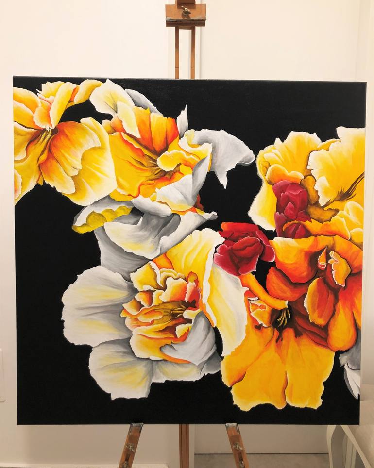 Original Realism Floral Painting by Roxana Fistoc