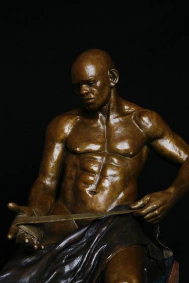 Original Figurative Men Sculpture by Cynthia Berg-Polsan