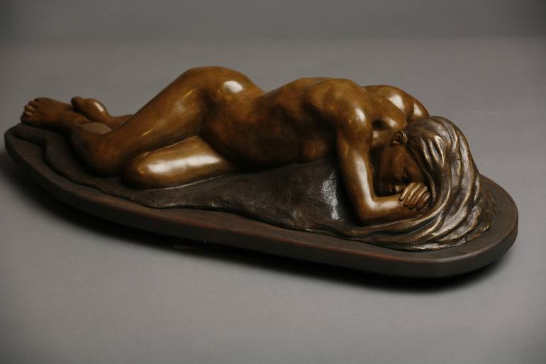 Original Figurative Nude Sculpture by Cynthia Berg-Polsan