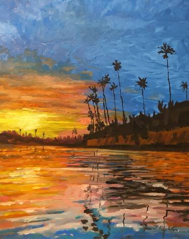 Original Impressionism Beach Paintings by Thomas Richter