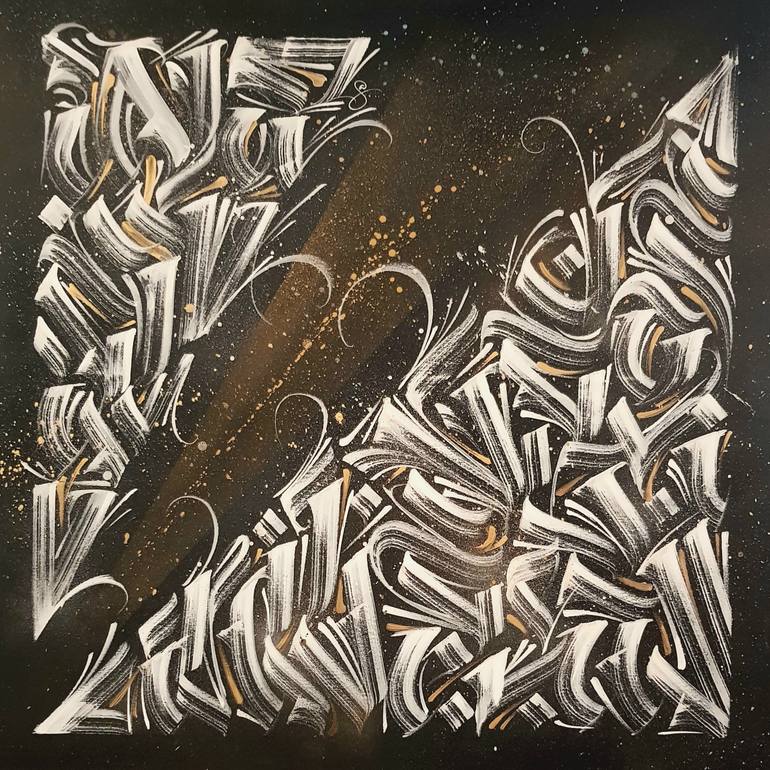 Original calligraphy Abstract Painting by Alex Caro Siien