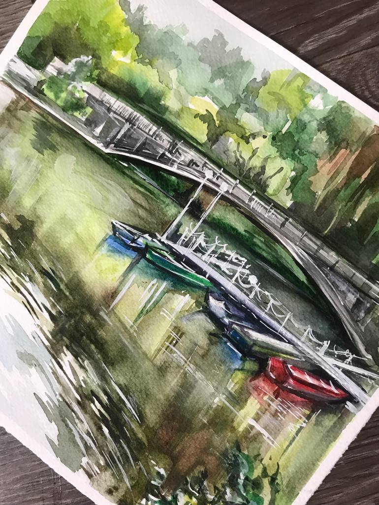 Original Illustration Landscape Painting by Tetiana Ryabets