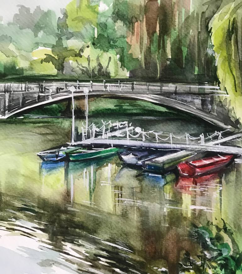 Original Illustration Landscape Painting by Tetiana Ryabets