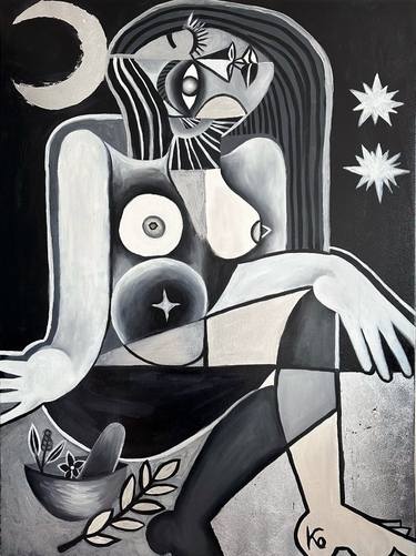 Original Black & White Women Paintings by Orsolya Katona