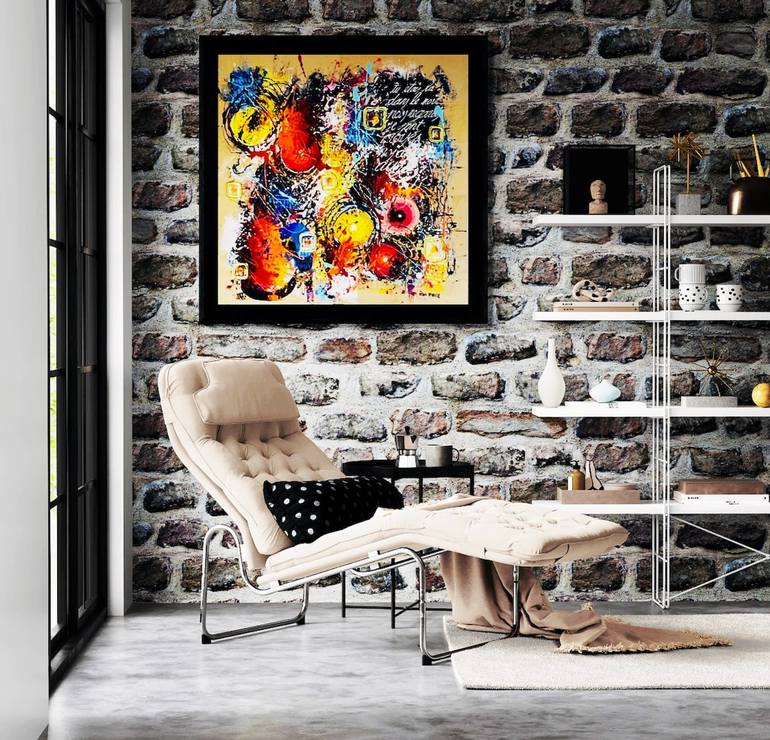Original Abstract Love Painting by   MOTEAU VERNEUILLE ERIC