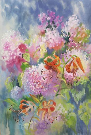Print of Realism Floral Paintings by Natalia Anikina