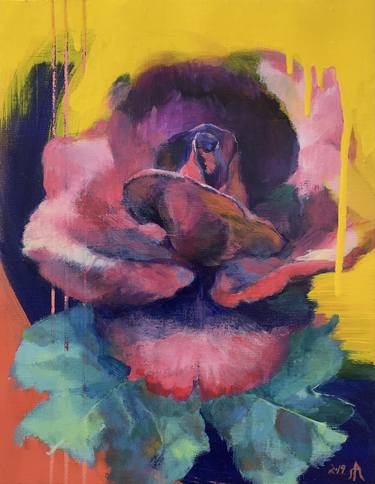 Original Expressionism Floral Paintings by Miran Rin