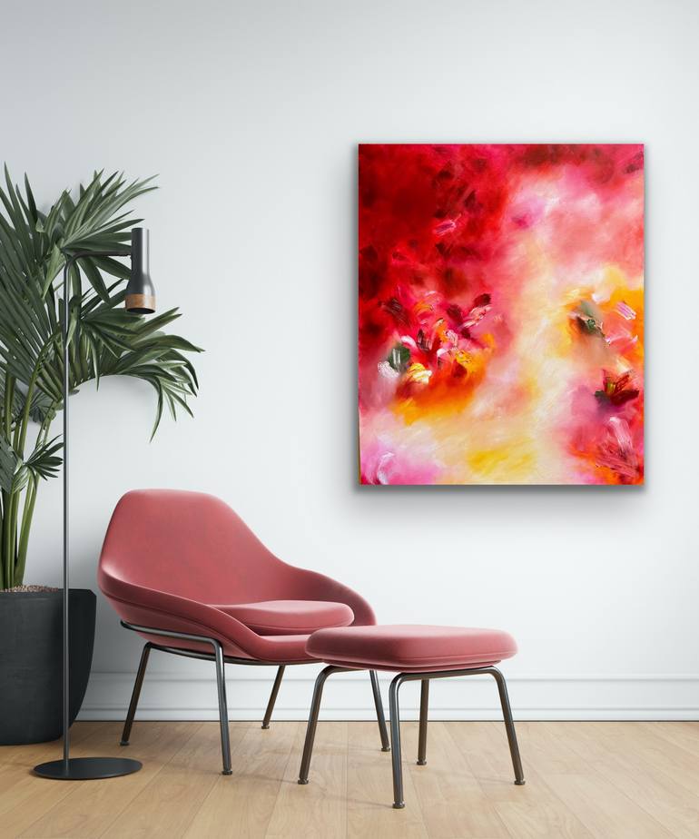 Original Abstract Expressionism Floral Painting by Barbara Caputo