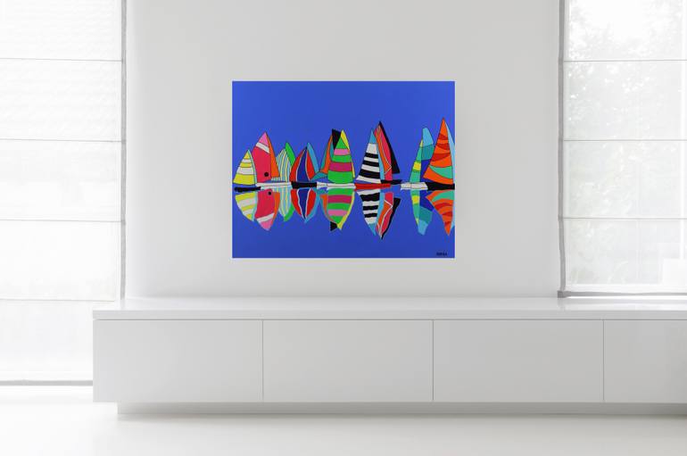 Original Abstract Boat Painting by Sophia Heeres