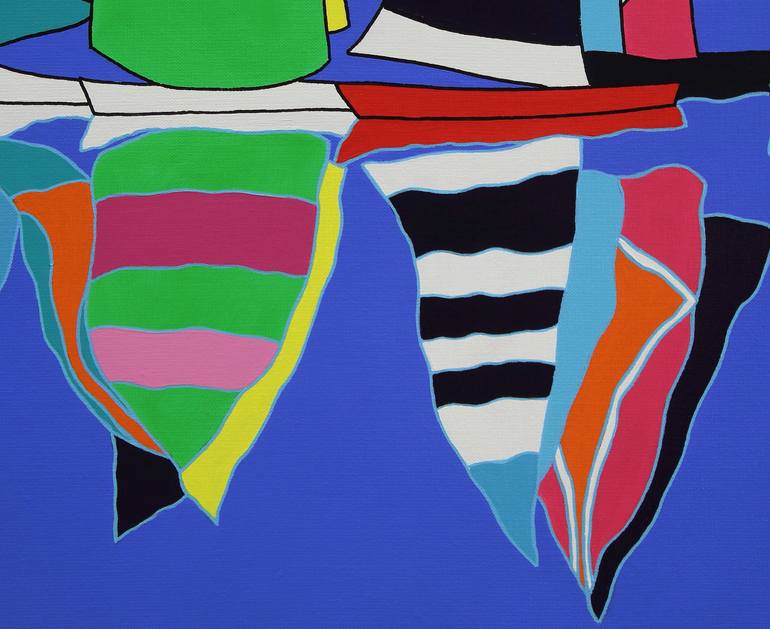 Original Abstract Boat Painting by Sophia Heeres