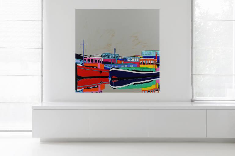 Original Abstract Boat Painting by Sophia Heeres