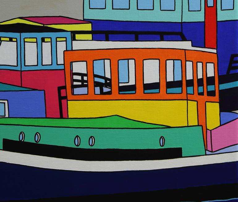 Original Abstract Boat Painting by Sophia Heeres