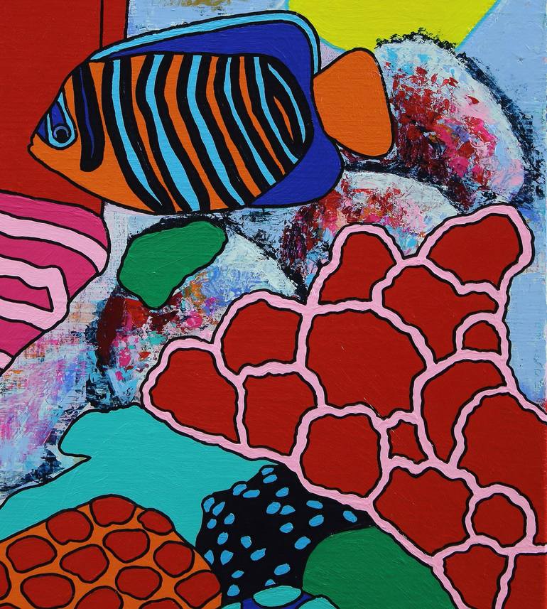 Original Abstract Fish Painting by Sophia Heeres