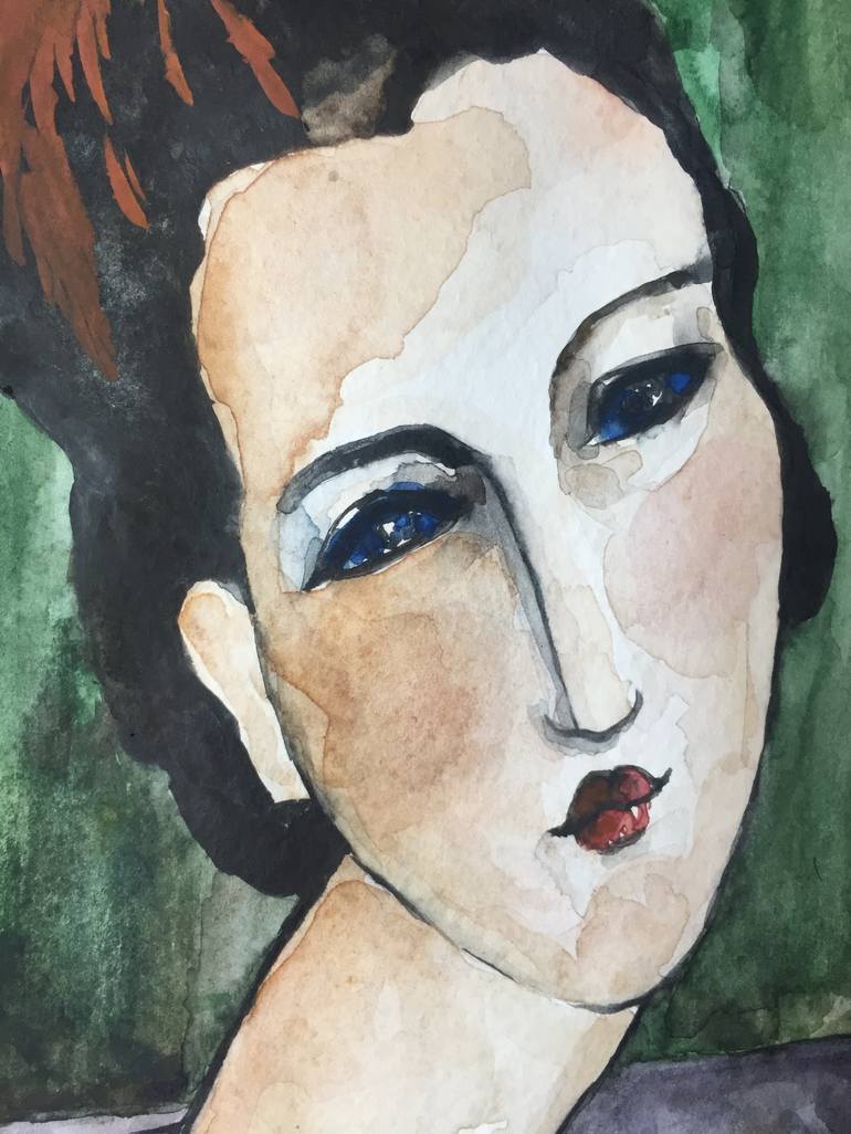 Original Art Deco Portrait Painting by Liudmila Kilic