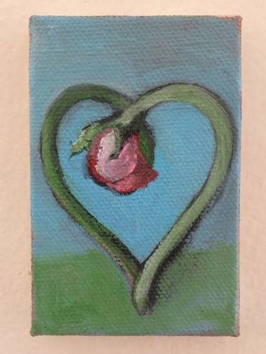 Tiny Vine Heart with Rose thumb