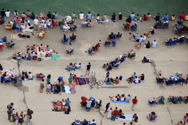 Cement Beach with Bicycle, Lake Michigan Chicago - Limited Edition of 25 thumb