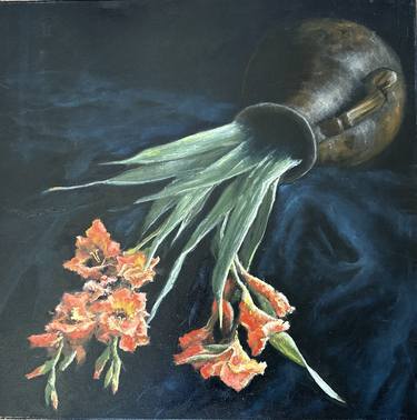 Original Art Deco Botanic Paintings by Elena Khokhryakova