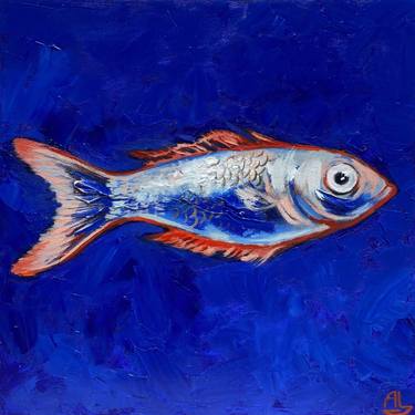 Original Abstract Expressionism Fish Paintings by Alice Lysykh