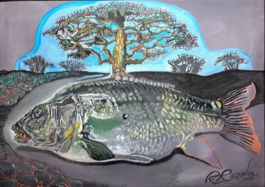 Print of Fine Art Fish Paintings by Ramaz Razmadze