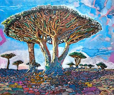 Original Fine Art Tree Paintings by Ramaz Razmadze