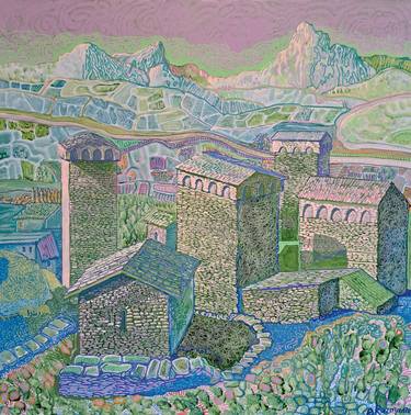 Original Modernism Landscape Painting by Ramaz Razmadze