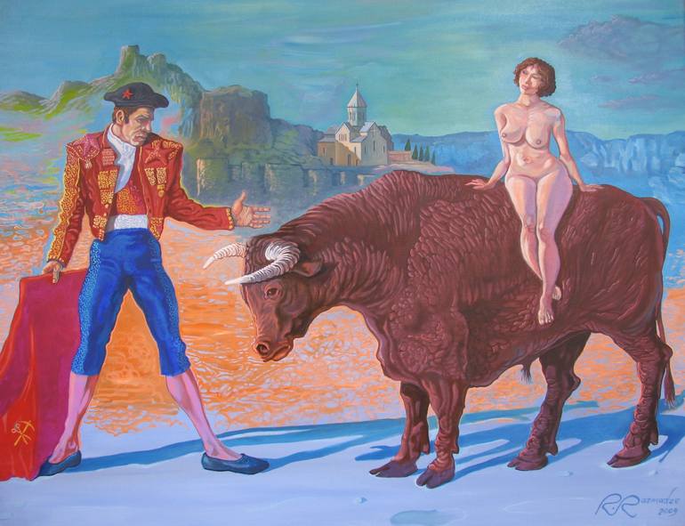 Original Surrealism Nude Painting by Ramaz Razmadze