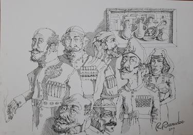 Print of People Drawings by Ramaz Razmadze