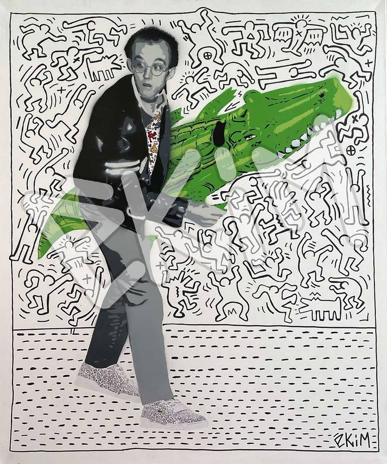 Keith Haring Crocodile Painting Keith Haring 3D Texture Wall Art Keith  Haring Pop Art Pop Artwork
