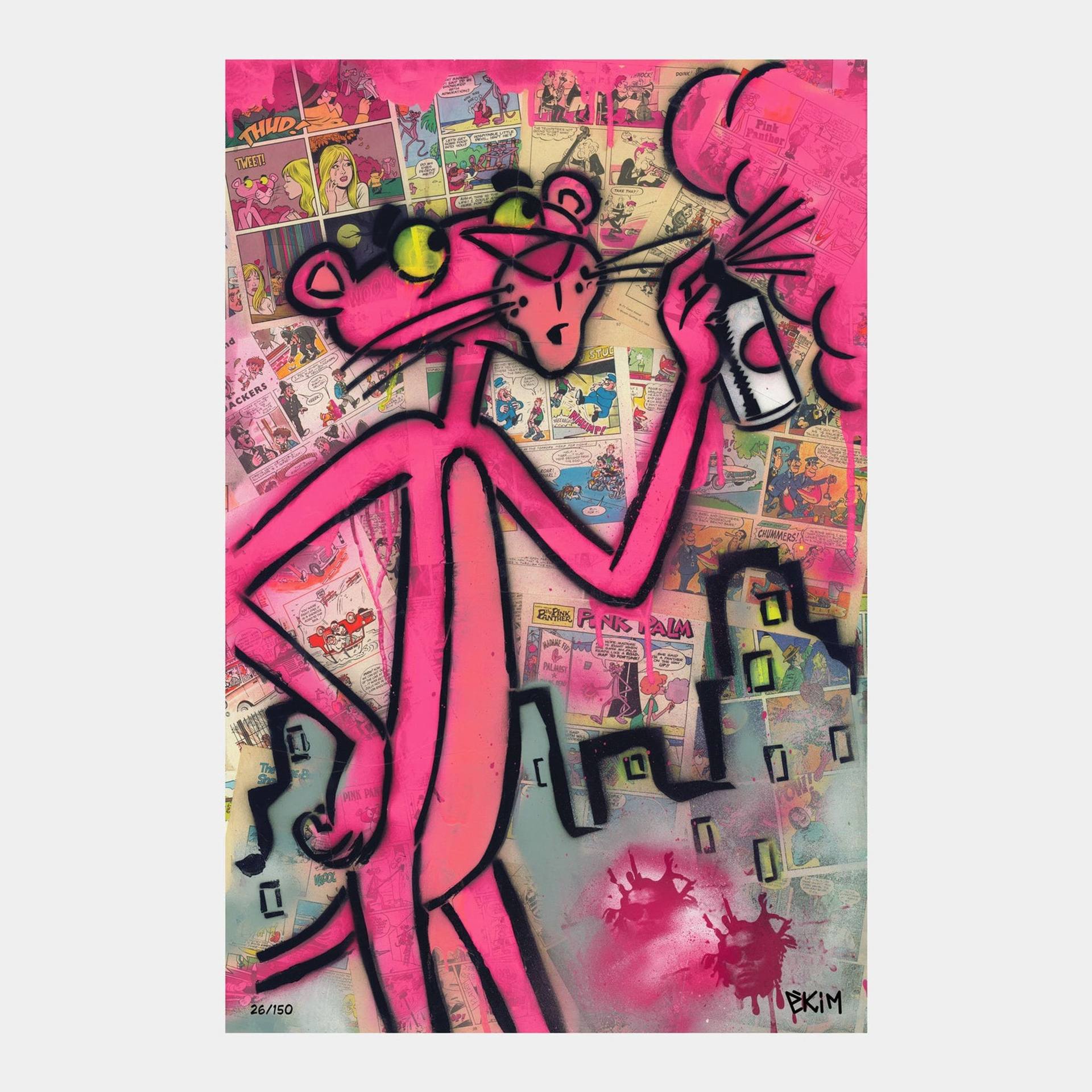 The Pink Panther Street Art Spray Painting Graffiti Painting