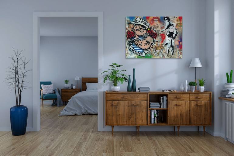 Original Modernism Graffiti Painting by Ekim Street Artist